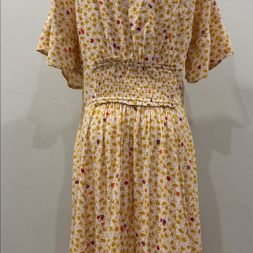 Free People Boho Floral Maxi Dress with Plunging Neckline – Size Large - Picture 13 of 13